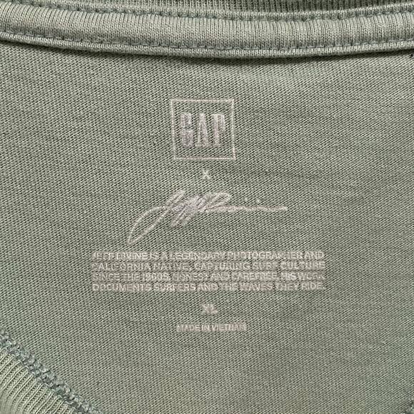 Gap x Jeff Divine Mens Retro Surfing Pocket Tee Size XL Green Large Back Graphic - Picture 2 of 8